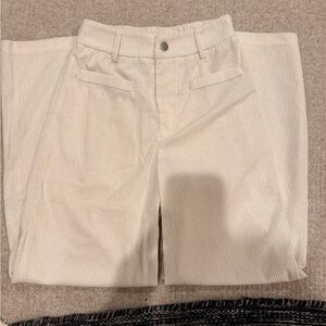 Ivory Corduroy High-Rise Pants